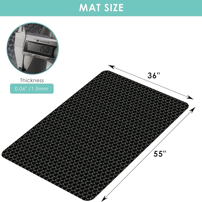 Vicwe Office Chair Mat for Hard Floor, 55"x36" Anti-Slip PVC Computer Chair Mats for Gaming, Easy Glide for Chairs, Multi-Purpose Floor Protector Desk Chair Mat for Home Office