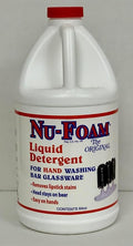 Nu-Foam Liquid Detergent for Bar Glassware – Original Streak-Free Solution - Hand Washing Bar, Tavern, Brewery Supplies - Spotless Serving Glasses - Concentrated Formula - Easy On Hands - 64oz Jug