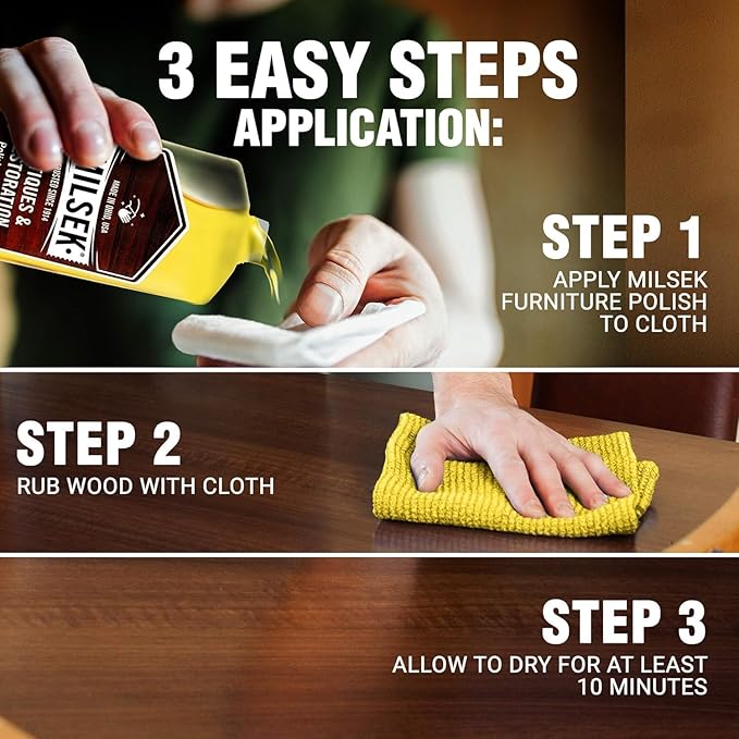 Milsek Antiques & Restoration Polish & Cleaner - Home Essential Cleaning Supplies for Home Improvement of any Wood Antiques or Heirlooms - 12 Fl Oz (Pack of 12)
