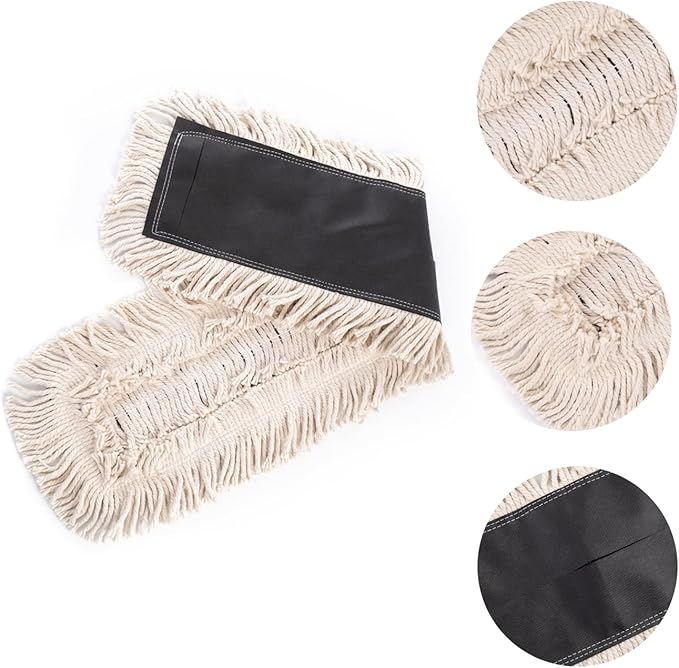 Matthew Cleaning 36'' High Strength Disposable Dust Mop Cotton Cut-end Yarn Mop Replacement Heads for Residential & Commercial Fit Standard Dust Mop Frames, Hardwood, Laminate, Concrete Floors 12Pack