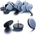 1" Nail on Furniture Sliders (24 Pack) - Furnigear Heavy Duty PTFE (Teflon) Chair Sliders Glides Wooden Furniture Movers Move Your Furniture Easily & Safety - Best Chair Leg Floor Protectors