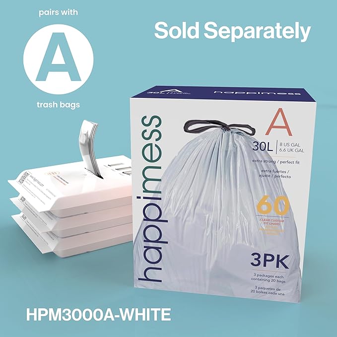 happimess HPM1011E Curtis 8-Gallon Step-Open Trash Can, Fingerprint Resistant, Modern, Minimalistic for Home, Kitchen, Laundry Room, Office, Bedroom, Bathroom, Denim Blue