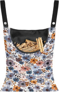 Blue Flowers Clothespin Organizer Bag Hanging Laundry Bag Portable Clothespin Storage with Hanger Hook 2 Ropes for Hanging and Effortlessly Sliding on Clothesline
