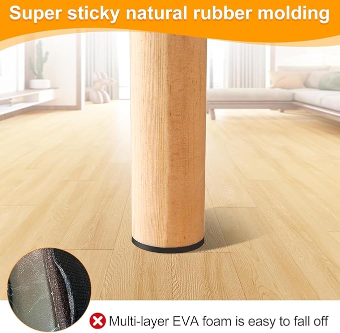 CHUNZEXI Non Slip Furniture Pads - 24 Premium Furniture Grippers Self Adhesive Rubber Furniture Feet, Anti Slide Furniture Hardwood Floor Protector for Keep Couch Stoppers (1 inch Round)