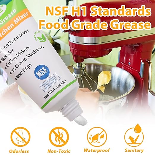 Keze Food Grade Lubricant Grease Espresso Machine Grease Sanitary Lubricant for Mixer, Meat Slicers, Ice Cream and Coffee Machine,Water Filters O Rings Lube Prevent Wear and Rust, 1 oz 4-Pack