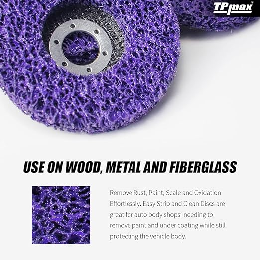 4-1/2" x7/8'' Stripping Discs Rust Remover Wheel Remove Paint and Oxidation Poly Strip Wheel Disc Abrasive Angle Grinding Wheel - 5 Pack(Purple)