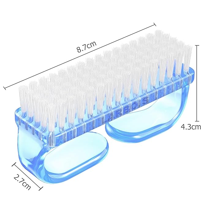 Handle Grip Nail Brush, Hand Fingernail Brush Cleaner Scrubbing Kit Pedicure for Toes and Nails Men Women (4 Pack)