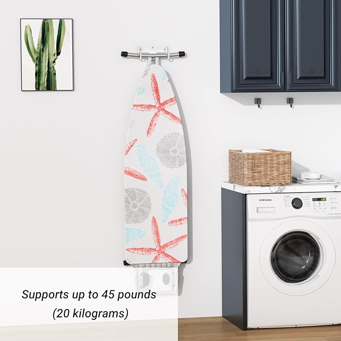 ORLESS Ironing Board Holder Wall Mount, Ironing Board Hanger, Iron Board Holder, Small Y or T Leg Iron Board Hook Wall Mount for Laundry Rooms, 6 Inch(White)