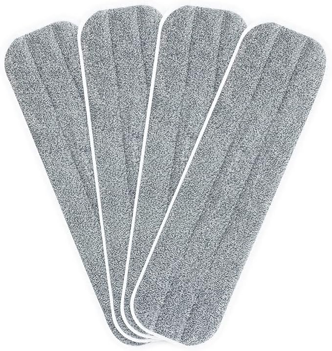 Replacement Microfiber Mop Pads - 18''x5'' Wet Dry Floor Cleaning Pad Compatible with Bona Floor Care System, Reusable Mop Refill Fits 17” to 18” Flat Mop - 4 Pack