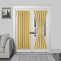 DWCN French Door Curtains – Rod Pocket Thermal Blackout Curtain for Doors with Glass Window, Kitchen and Patio Doors for Privacy, 54 X 72 Inches Long, 1 Curtain Panel with Tieback, Light Yellow