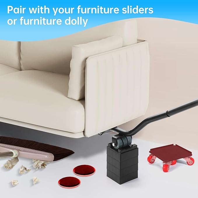 Furniture Lifter Tool, Appliance Lifter, Save 80% Effort, Lift Up to 800 Pounds Heavy Items, Furniture Lifter Jack for Heavy Furniture Appliance, Safely and Easily