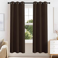 PONY DANCE Blackout Curtain Panels - Window Treatments Room Darkening Thermal Insulated Drapery with Grommets for Living Room Bedroom, W 42 x L 72 inches, Chocolate Brown, 2 Pieces