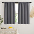 RYB HOME Mini Curtains for Small Window, Blackout Privacy Short Curtains Drapes Energy Efficient Shades for RV Camper Cafe Bathroom, W34 x L45 inches, Set of 2, Grey