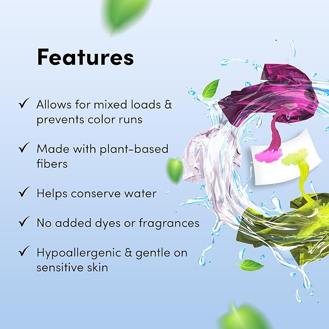 Zero Trace Color Catchers for Laundry - Protects Clothes with Laundry Color Dye Catcher Sheets and Bleed Remover - 80 Sheets