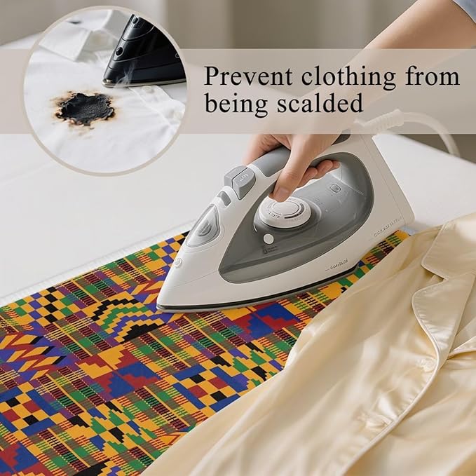 Ironing Mat Pad for Table Portable Travel Iron Blanket African Print Ironing Board Covers Tribal Pressing Mat Heat Press Pads 32x16 Inches,Yellow