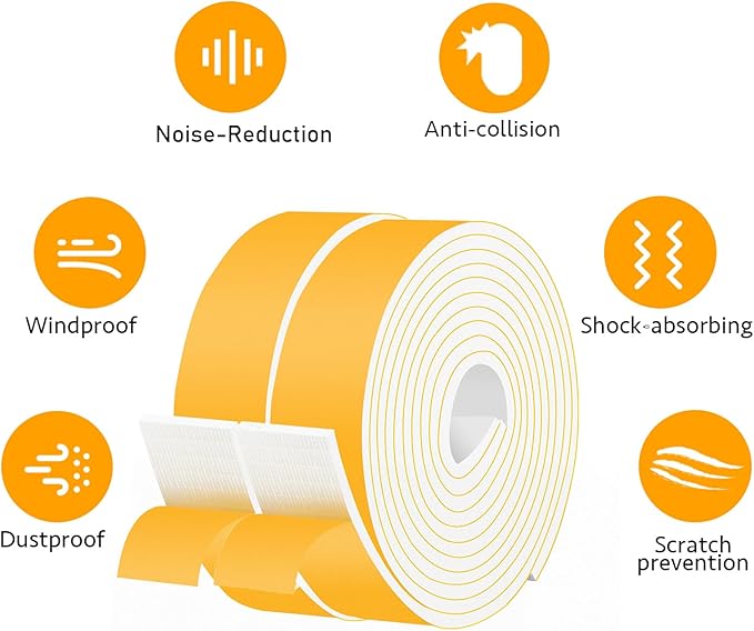 Strong Adhesive Foam Insulation Tape Self Adhesive, Closed Cell Weather Stripping for Doors and Windows, Cooling,Air Conditioning Seal Strip, Self Adhesive Foam Tape(2 in x 1/4 in x 13Ft)