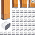 BUMACO Chair Leg Floor Protectors Rectangle Chair Leg Protectors for Hardwood Floors Silicone Pads Covers to Protect Floors(Clear-40 Pcs, Rectangle XL Fit (Perimeter: 6"~8")