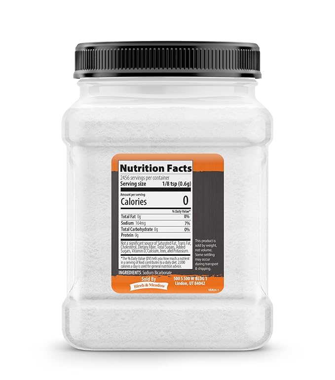 Birch & Meadow Baking Soda, Sodium Bicarbonate, Cooking & Cleaning (3.25 Pound)