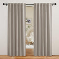 RYB HOME Blackout Curtains 80 inches Long Thermal Insulating Large Window Curtains for Living Room Sliding Glass Door Dining Home Office Backdrop, Sand, W 42 x L 80 per Panel, 2 Panels