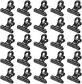 30 Pack Bulldog Clips 0.87 Inch Small Hinge Paper Clips Metal Hinge Clips for Crafts, Food Bags, Drawings, Photos at Home Kitchen & Office Usage, Black, 22mm