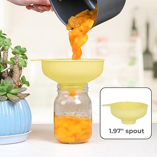 Wide Mouth Kitchen Funnel, Food Grade Plastic Cooking Canning Funnel with 4 Sizes Spouts for Filling Wide and Regular Mason Jars, Spray Dropper Oil Bottle Jug Spices Shampoo Sauce