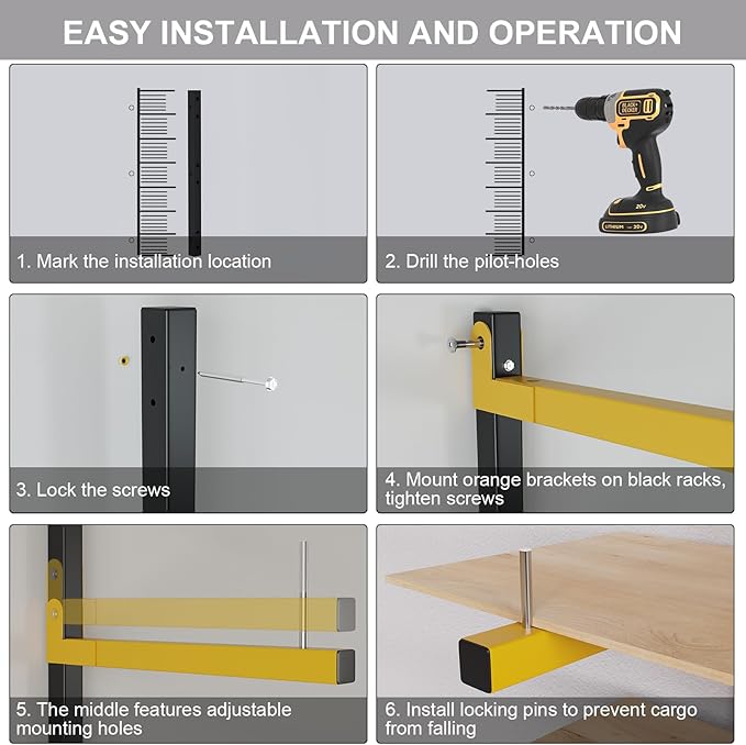 Lumber Storage Rack, Upgrade Cantilever Folding Lumber Rack Wall Mount, Metal 8 Level 32 Inch Plywood Scrap Wood Storage Rack