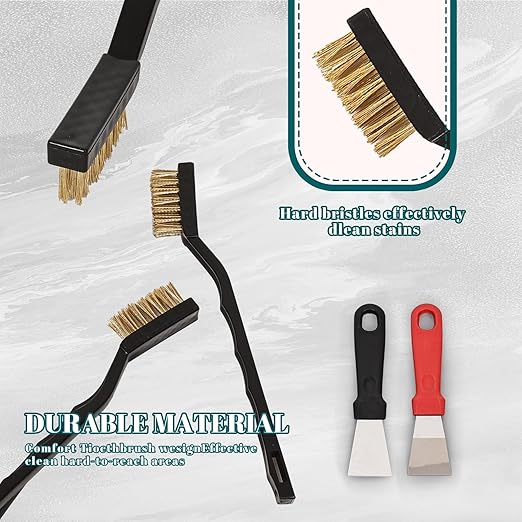 48 Pcs Mini Brass Brush Set, Brass Scratch Brush with Curved Handle, Cleaning Weld Slag and Rust