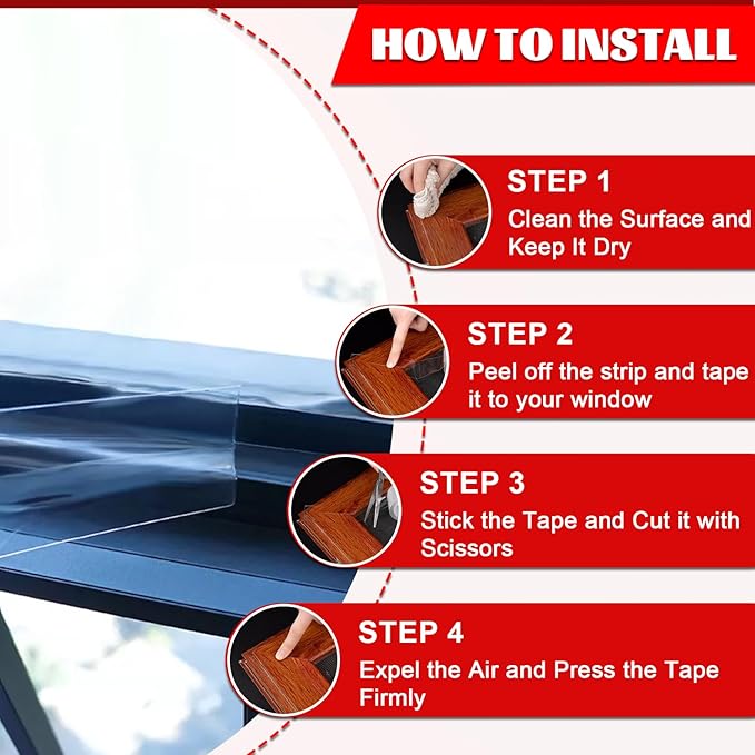 Transparent Window Weather Sealing Tape 2 Inch x 16.5 FT Weather Stripping Residue-Free Clear Window Insulation Caulk for Shower Glass Gaps and Clear Tape Doors Windows Windproof