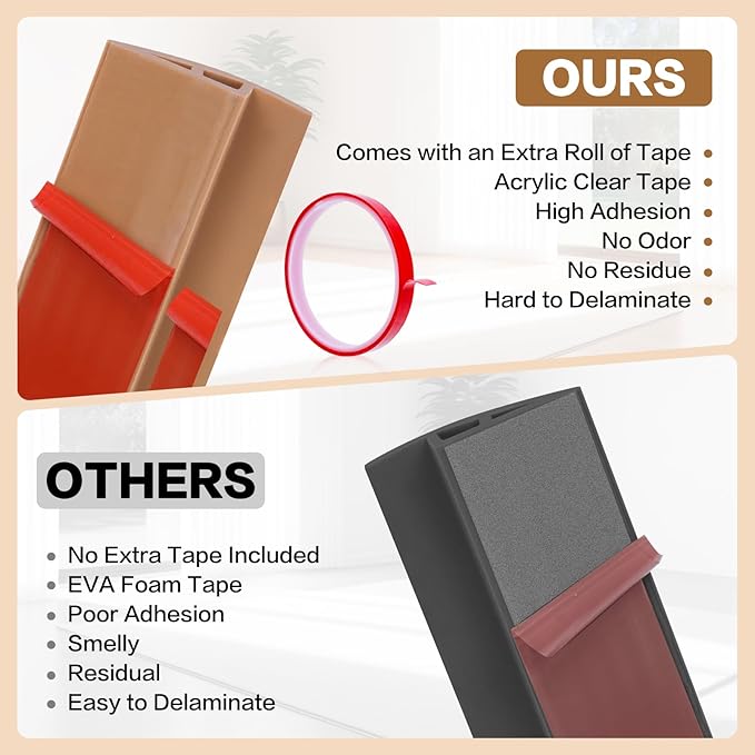 Floor Transition Strip Vinyl Door Threshold Ramp Self Adhesive Carpet Edging Strip Doorway Edge Trim, Overlap Edge Reducer for Laminate Carpet, Floor, Tile (Orange Oak, 1/5" to 2/5", 6.6Ft)