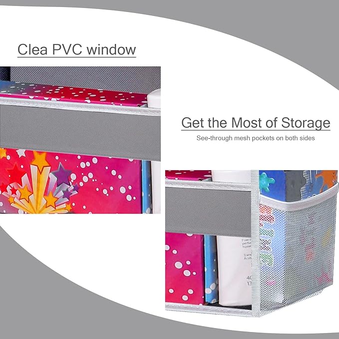 2 Pack Over The Door Storage Organizer with 5 Pockets 10 Mesh Side Pockets, 44 lbs Weight Capacity Door Hanging Organizers and Storage for Bedroom,Bathroom,Nursery,Pantry,Dorm(Light Gray)