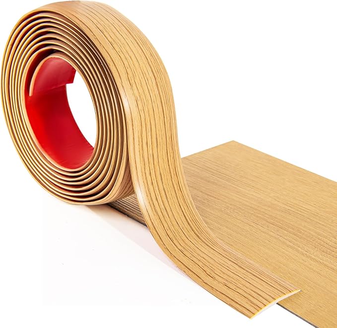 Art3d Self Adhesive Vinyl Floor Transition Strip Laminate Floor Strip Floor Flat Divider Strip for Joining Floor Gaps Carpet Threshold Transition Floor Tiles (4 FT, 1.57in, Aspen Yellow)