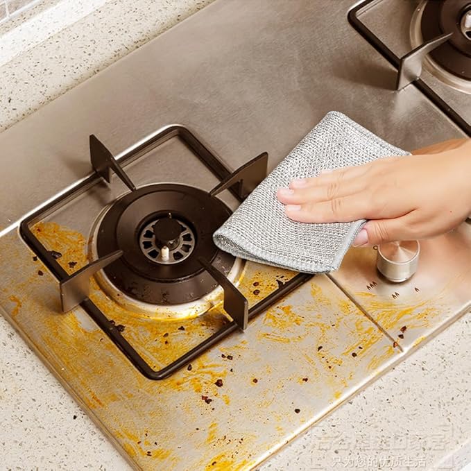 Multipurpose Wire Dishwashing Rags for Wet and Dry, 2024 New Reusable Non Scratch Wire Dishcloth, Premium Scrubbing Wire Dishwashing Rags for Scrubs Dishes, Sinks Cleans (15)