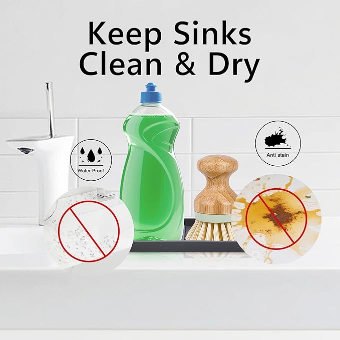 Mofason Silicone Sponge Holder, Tray for Soap and Sponge, Kitchen Sink Tray, Accessories to Help You Clean Kitchen Sink Sponge Rack（Gray, 2 Pack）