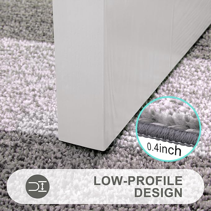 Kitinjoy Indoor Outdoor Door Mat, 59x36 Non-Slip Absorbent Dirt Trapper, Low-Profile Washable Inside Entrance Front Floor Mat, Sturdy Soft Entry Doormats for Entryway, Light Grey