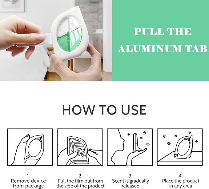Air Freshener for Home, 4 Pack, Eucalyptus & Mint, Odor Eliminator for Small Area Closets Bathroom Pets Strong Odor, Up to 120 Days
