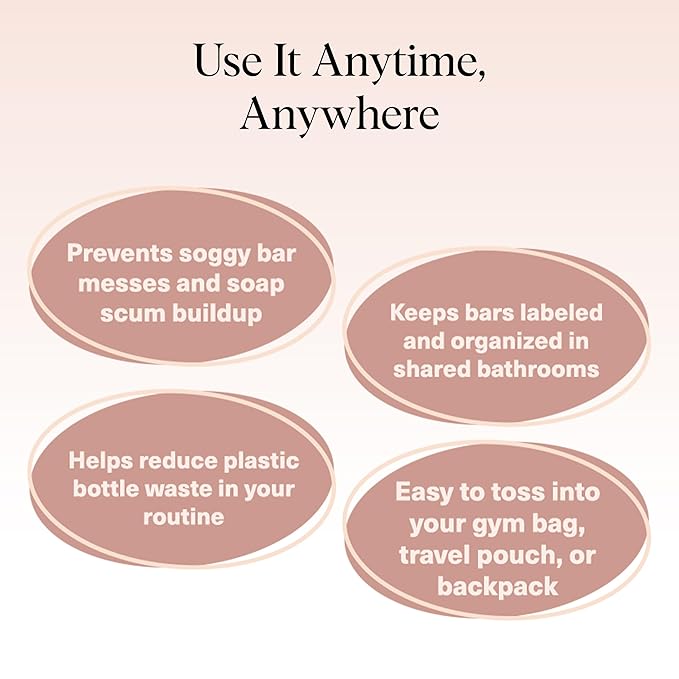 Kitsch Bar Soap Saver Bag – Patented Mesh Bag Soap Holder for Shampoo and Conditioner Bars - Extends Use & Prevents Soggy Mess - Recycled Mesh Beauty Pouch, Eco-Friendly – Terracotta