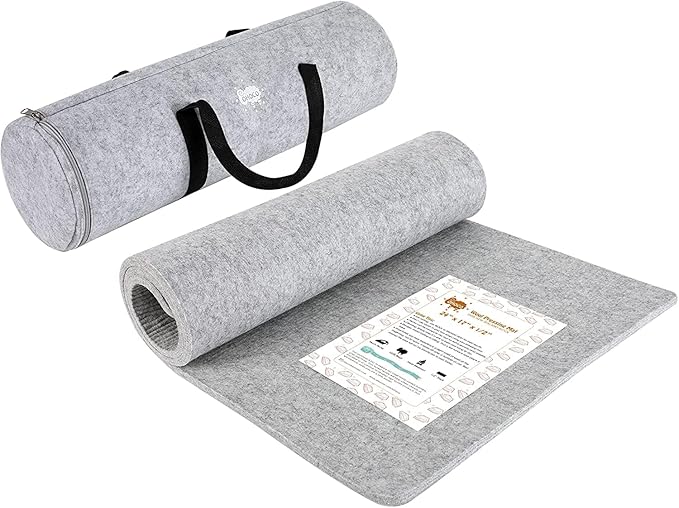Wool Pressing Mat for Quilting - 15 x 54 XL Extra Large Felt Ironing Pad 3/8" Thick, 100% Wool Heat Resistant for Ironing, Sewing, Cutting on Ironing Board, Tabletop, Dryer, Countertop