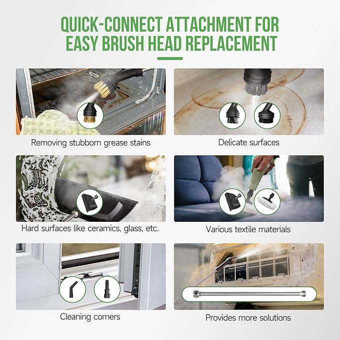 Handheld Steam Cleaner Multipurpose Portable Steamer Upholstery Cleaner Machine, Carpet Couch Clothes Mattress Car detailing Kitchen Floor Steamer Cleaning HD-1701 Plus Edition