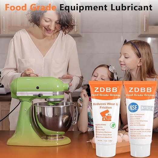 Food Grade Grease Lubricant for Kitchenaid Mixer NSF H1 Food Service Equipment Lube Coffee Machine Grease for Soft Serve Machines Yogurt Ice Cream Machine, Prevent Wear and Rust, 1 oz 2-Pack