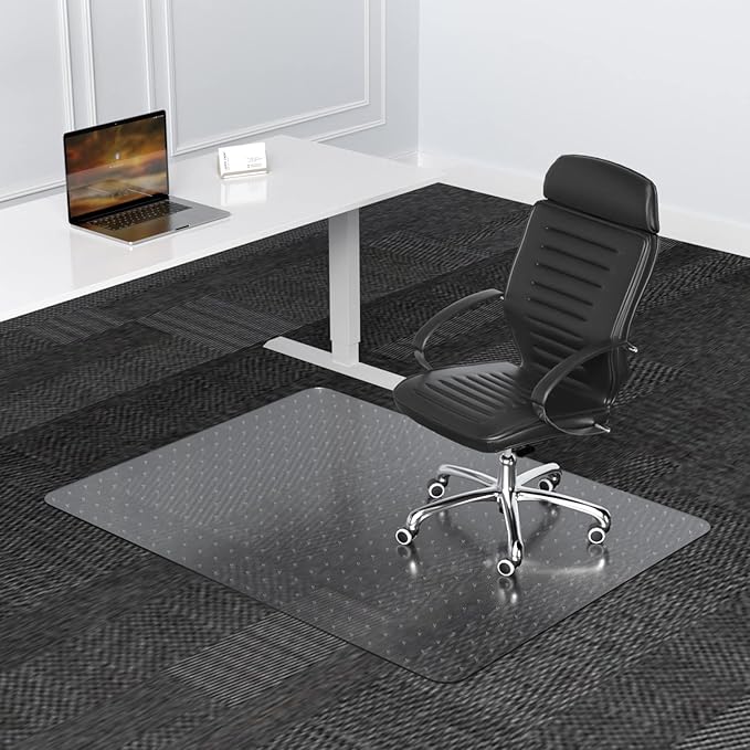 Large Chair Mat for Carpet, Easy Glide Plastic Carpet Floor Protector Mat for Office Chairs for Work & Home