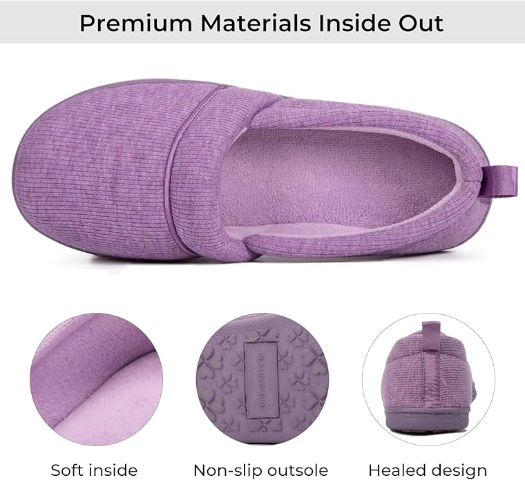 HomeTop Women's Comfy Loafer Slippers Lightweight Memory Foam Non-slip Indoor House Shoes