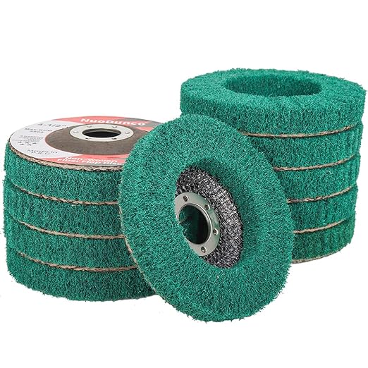 10Pcs 180 Grit Scour Flap Disc 4 1/2 Inch Angle Grinder Attachment Coarse Sanding Disc Paint Rust Remover Wire Brush Metal Polishing Wheel
