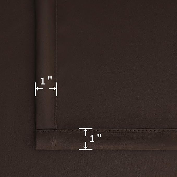 BGment Brown Blackout Curtains for Bedroom 63 Inch Length - Rod Pocket Thermal Insulated Room Darkening Drapes for Living Room Office, 52 x 63 Inch, 2 Panels, Brown