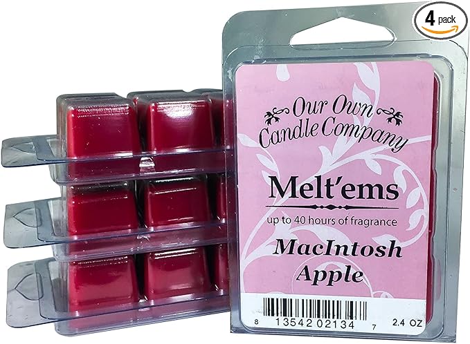 Our Own Candle Company Premium Wax Melt, Macintosh, 6 Cubes, 2.4 oz (4 Pack)