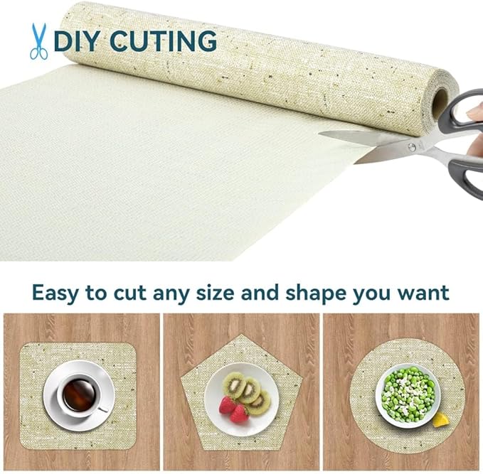 Shelf Liner, 20 Inch x 12 Feet Shelf Liner Non Adhesive, Drawer Liner Non Slip Kitchen Mat Waterproof Oil-Proof for Kitchen Cabinet, Shelves, Refrigerator, Storage, Desks, Easy to Trim