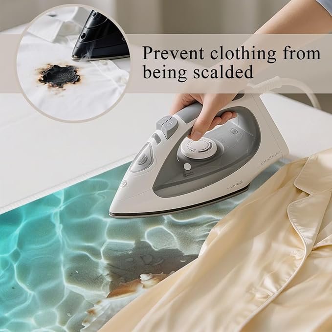 Ironing Mat Thickened Beach Starfish Ironing Blanket Travel Portable Ironing Pad Travel Isolate Heat Pad Cover for Washer Dryer Table Top Countertop 32 x 16 Inch
