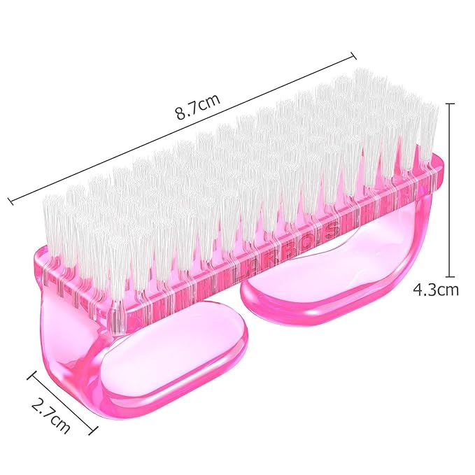 Handle Grip Nail Brush, Hand Fingernail Brush Cleaner Scrubbing Kit Pedicure for Toes and Nails Men Women (4 Pack)