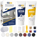 Tub, Tile and Shower Repair Kit (Color Match), Hupeyna Porcelain Repair Kit, Bathtub Repair Kit for Chips Dents Cracks Holes Scratchs, etc. Fiberglass Repair Kit (More Color)