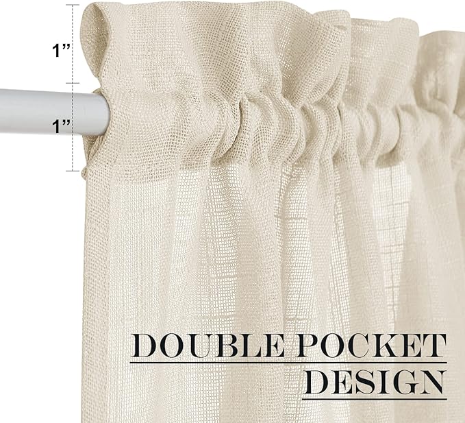 NICETOWN Side Door Front Curtains for Small Window, Privacy Door Shades for Sidelight Curtains, Light Filter Privacy Side Window Drapes, W36 X L72, Beige, 1 Panel