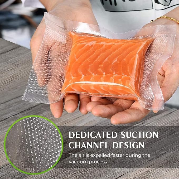 Vacuum Sealer Bags for Food，Seal a Meal Bags Rolls，8inx20 Rolls 2 Pack，XinBaoLong，Commercial Grade, Heavy Duty, BPA Free,Great for Vac Storage